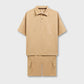 Boys Solid Beige Jersey Co-ord Set