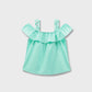 Solid Sea Green Ruffle Top
