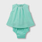 Sea Green Cotton Baby Dress Set