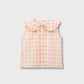 Coral Plaid Cotton Top
