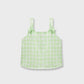 Green Checkered Cotton Strap Top