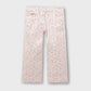 Girls White Floral Twill Wide Pants