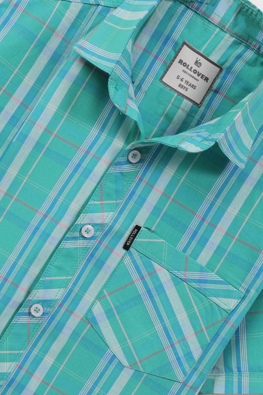 Boys Green Trail Cotton Shirt