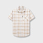 Boys Off-white Cotton Plaid Shirt