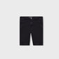Boys Solid Black Twill Shorts