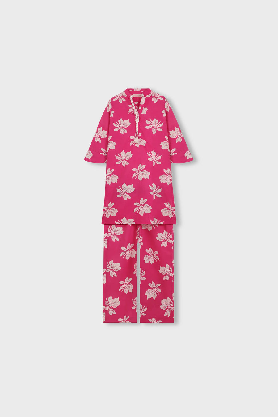 Girls Floral Radiance Pink Kurta Set - 2pc