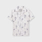 White Tropical Print Cotton Shirt