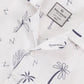 White Tropical Print Cotton Shirt