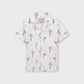 White Tropical Print Cotton Shirt