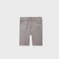 Boys Gray Twill Knee-Length Shorts