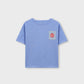 Girls Blue Embroidered Drop Tee