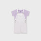 Girls Lilac and White Dungaree Set