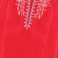 Festive Red Embroidered Cotton Kurta Shalwar - 2pc