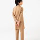 Boys Timeless Light Brown Emroidered Kurta Set