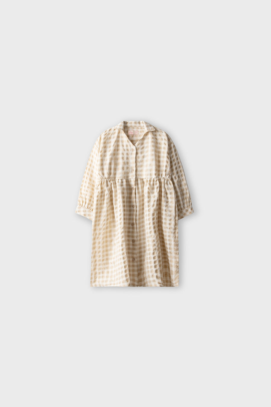 Caramel Collared Cotton Dress