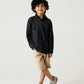 Boys Blue Denim Patch Pocket Shirt