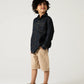 Boys Blue Denim Patch Pocket Shirt