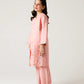 Peach Delicate Embroidered Kurta Set - 2pc