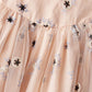 Peach Floral Net Dress