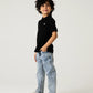 Boys Classic Black Pique Polo