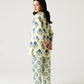 Off-White Blue Floral Kurta Shalwar - 2pc