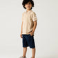 Boys Smart Zip Beige Polo