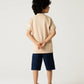 Boys Smart Zip Beige Polo