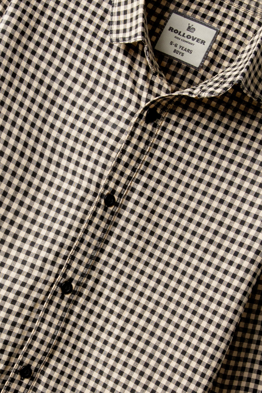 Boys Black Beige Check Casual Shirt