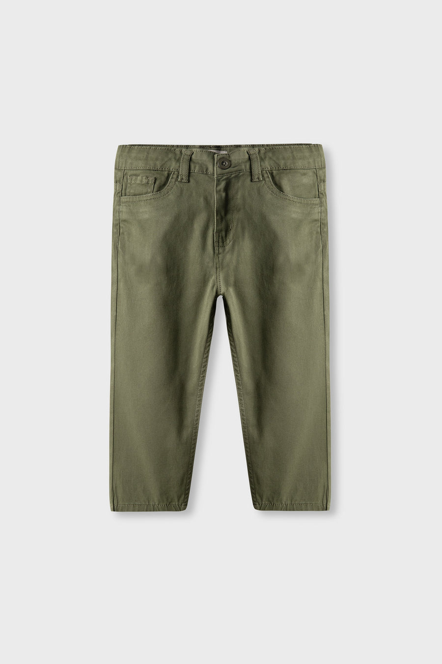 Boys Olive Straight Fit Twill Pants
