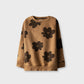 Girls Mocha Daisy Fleece Sweatshirt