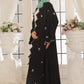 Wave Black Embroidered Abaya