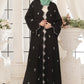 Wave Black Embroidered Abaya