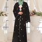 Wave Black Embroidered Abaya