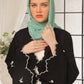 Wave Black Embroidered Abaya