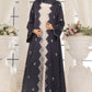 Wave Blue Embroidered Abaya