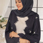 Wave Blue Embroidered Abaya