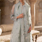 AQUA SPARKLE-3PC ORGANZA EMBROIDERED PRET