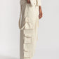 White Multi Pocket Cargo Jeans Women