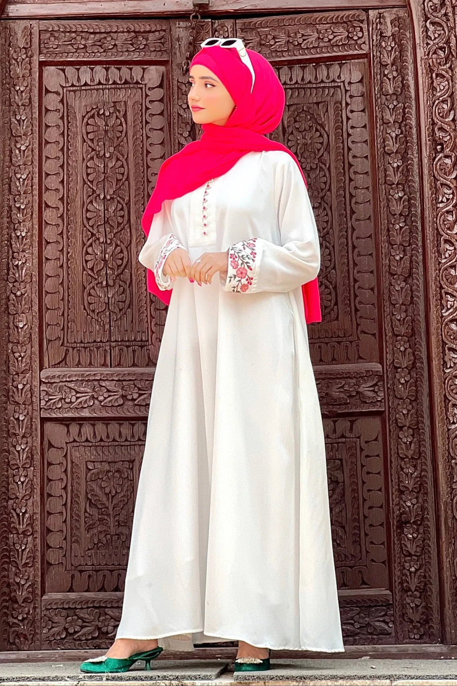 White Sakura Abaya