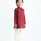 Wine Cotton Kurta Trouser - Kids