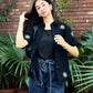Black Floral Boxy Shirt