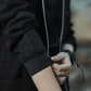 Black Denim Hoodie with Zipper