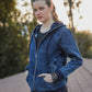 Blue Denim Hoodie with Zipper