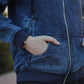 Blue Denim Hoodie with Zipper