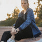 Blue Denim Hoodie with Zipper