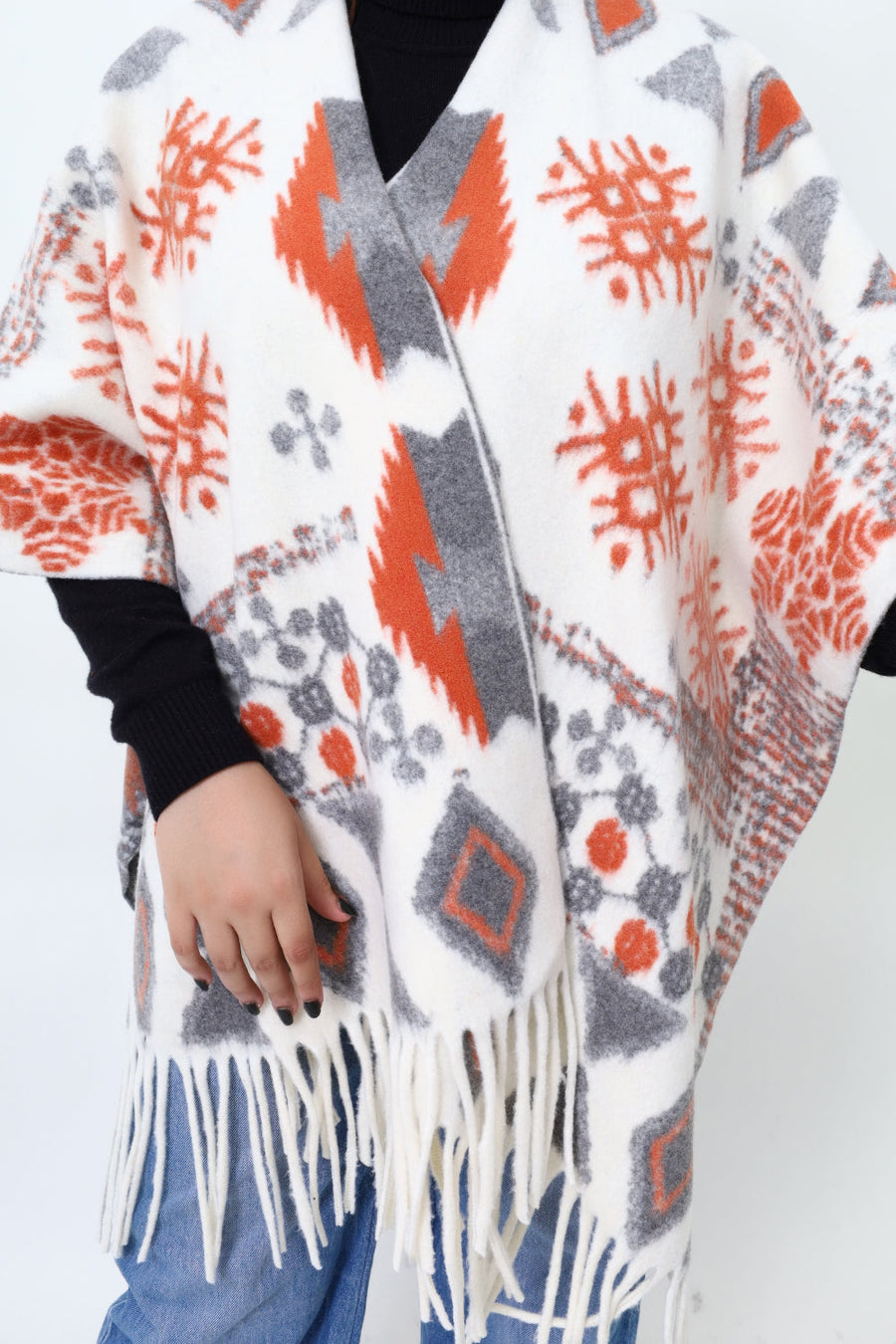 Women White Cap Shawl